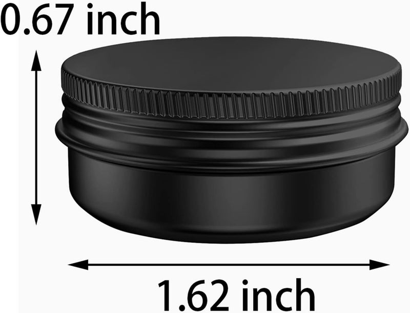 Axe Sickle 20 Pcs 0.5 Ounce Aluminum Tin Jars Containers Leak Proof Cosmetic Tin Jars Containers Round Screw Lids for Cosmetic, Salves, Balms, Lip Balm or Others, 15mL Black - Image 2